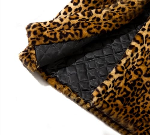 Leopard Faux Fur Women's Winter Warm Coat Fur Jacket Overcoat Hooded Outerwear Sweater Dress4