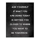 AMERICAN LUXURY GIFTS What You're Doing Today - Motivational Typography Wall Decor - Inspirational Art for Office, Living Room - 8x10 Unframed Print