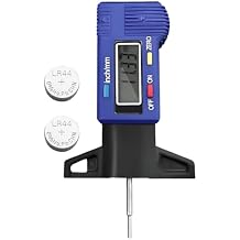 Digital Tire Tread Depth Gauge, 1 Inch/25.4 mm Metal Tread Depth Measurement with LCD Display, Accurate Zeroable Tire Depth Measuring Tool for Cars Trucks Vans SUVs Blue