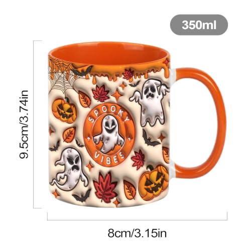 Taza de café Halloween de cerámica 35 Cl para chocolate caliente en cocina y oficina de trabajo 6
