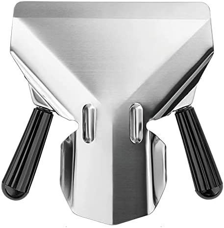 QJFCare Stainless Steel French Fry Bagger Scoop with Dual Handle, Chip Popcorn Bagger Ice Candy Snacks Desserts Scooper with Removable Dual Handle - Right and Left Handle