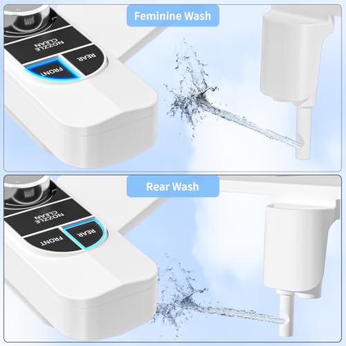 Image of SAMODRA Non-Electric Bidet Attachment for Toilet - Self-Cleaning Dual Nozzle (Frontal & Rear Wash), Adjustable Water Pressure, Fits Most Toilets, Easy Installation (Classic Black /Silver)