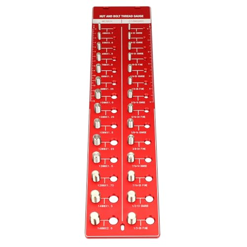 ナットとねじチェッカー、14 メートルサイズと 14 の標準サイズとナット識別子、6 インチ 14cm 定規付き、アルミニウム合金構造で簡単にサイズをチェックでき、理想的です。