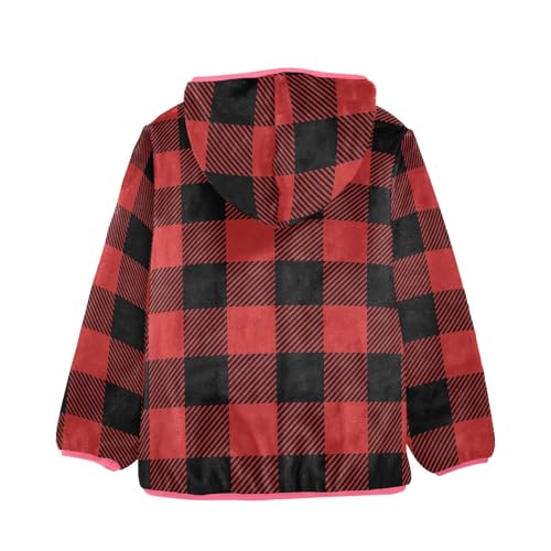 GuoChe Black Red Plaid Classic Baby Boy Sherpa Jacket2