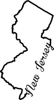 ND356 State Of New Jersey Script Decal Sticker | 5.5-Inches By 2.9-Inches | Premium Quality Black Vinyl