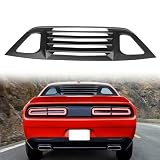 MODILOVER Rear Window Louver, Compatible with 2008-2023 Dodge Challenger, ABS Plastic Unpainted Black Ikon V2 Style Back Window Windshield Sun Shade Cover Vent