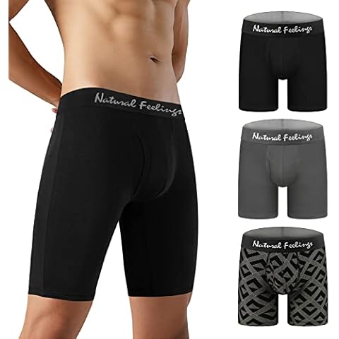 5Mayi Modal Mens 9inch Underwear Boxer Briefs Soft Long Leg Mens Underwear Boxer Briefs for Men 3-Pack S Cover