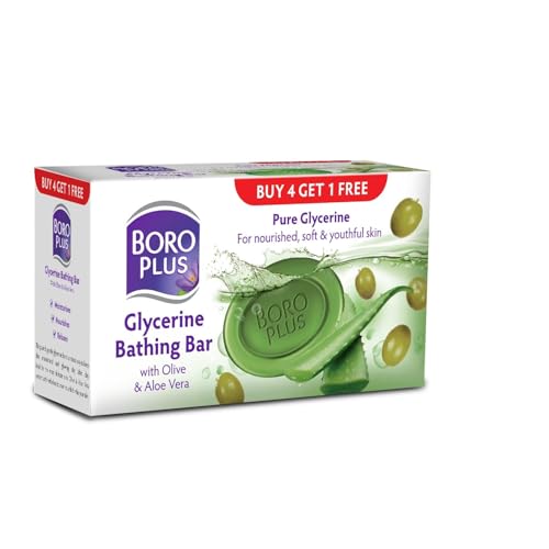 Glycerine Bathing Bar With Olive & Aloe Vera (125G, Free)
