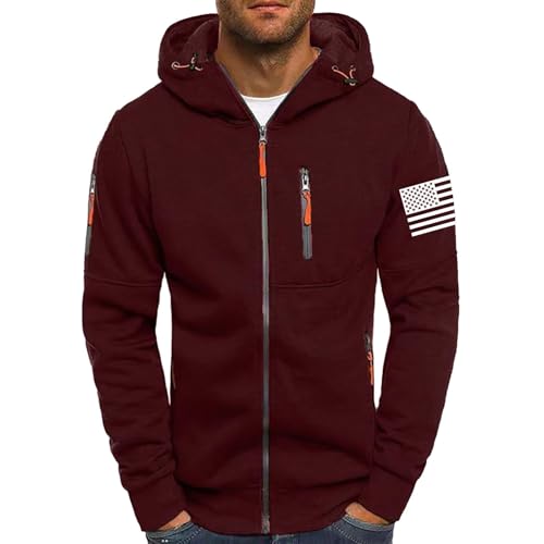 Mens Fleece Hoodies Full Zip Graphic Print Long Sleeve Sweatshirts Sports Casual Hooded Jackets with Zip Pockets2