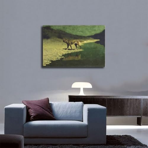 Loup au clair de lune Remington impression toile de qualité - 5