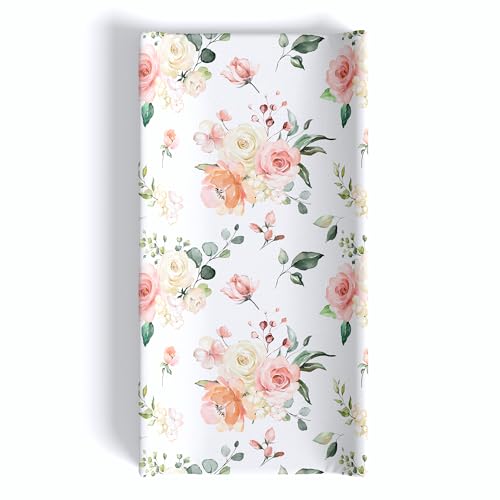 Image of Honey Lemonade - Baby Infant Changing Pad Cover Pad Liner Ultra Soft Breathable Changing Table Cover Boy Girl Neutral (Peach Floral)