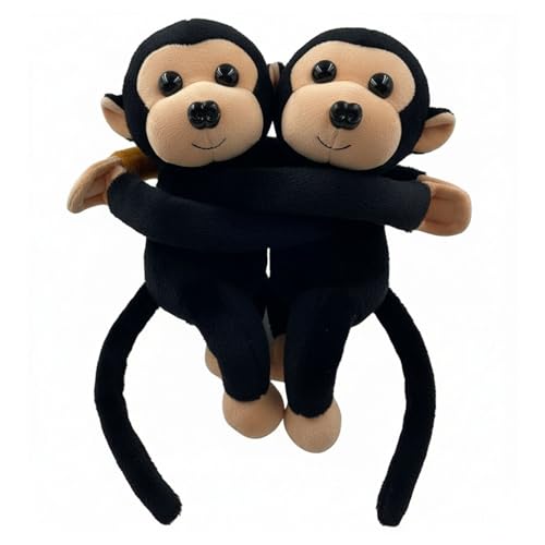 Image of Tickles 2 Pcs Monkey Soft Plush Toy Curtain Tiebacks Holder Clip for Children Living Room Decoration Accessories Window Curtain Decoration (Size: 28 cm Color: Black)