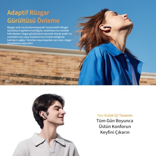 QCY HT10 Ailybuds Pro Plus Adaptif Anc Hi-res Ldac Aı 6 Mikrofon Bluetooth 5.3 Kablosuz Kulaklık Mor - Görsel 7