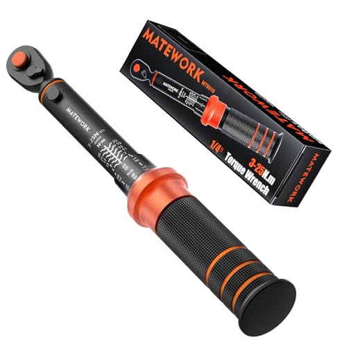 Matework 1/4-Inch Drive Click Torque Wrench, 3-25 Nm/26.6-221.3 in.lb, Bike Torque Wrench Inch...