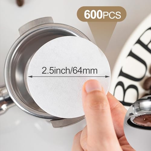 Wosyoodo 600 PCS Rund Kaffee Filterpapier, 64 mm Weiß Einweg-Papierfilter kompatibel mit vielzahl Kaffeekocher, Sicher & Gesund, Keine Reinigung
