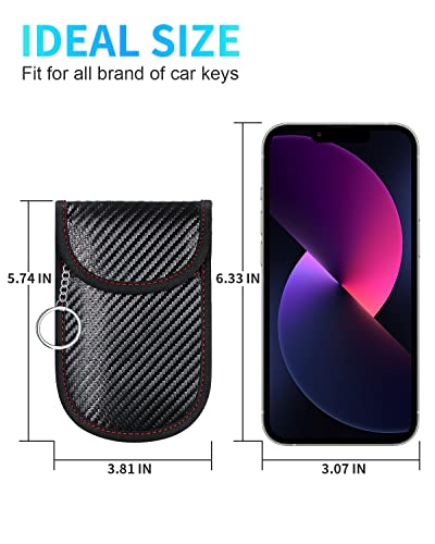 Faraday Key Fob Protector - Faraday Bags Key Fob Protector Signal Blocker, Anti-Hacking Rfid Key Faraday Cage, Faraday Pouch Antitheft Car Security Products (2 Pack) #TOP3