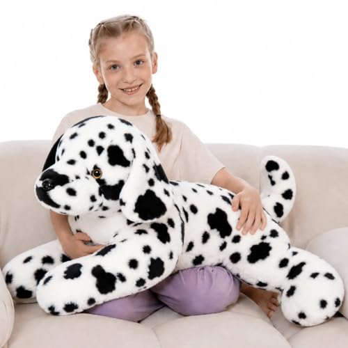 Image of BENINY 31.5 inch Large Dalmatian Stuffed Animal, Spotted Dog Plush Pillow | Giant Plush Toy Gift for Dog Lovers