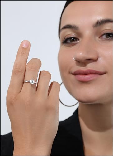 1.00 Carat Round Cubic Zirconia Solitaire Intertwined Strands Engagement Ring for Women in 925 Sterling Silver2