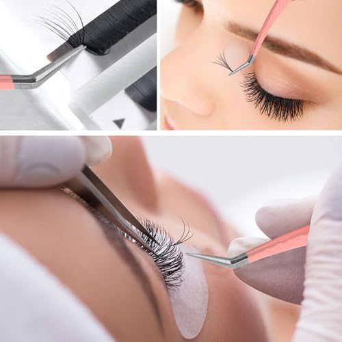 Pinzas de pestañas ergonómicas para aplicar extensiones de forma cómoda. 8