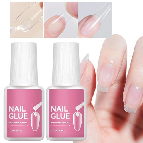 Lrtyui Nail Glue,付け爪用接着剤 のり - 2個入り 速乾性 付け爪用接着剤 美容愛好家 クリエイティブスタイリスト 多忙なプロ サロン 自宅 旅行 母親 女性向け