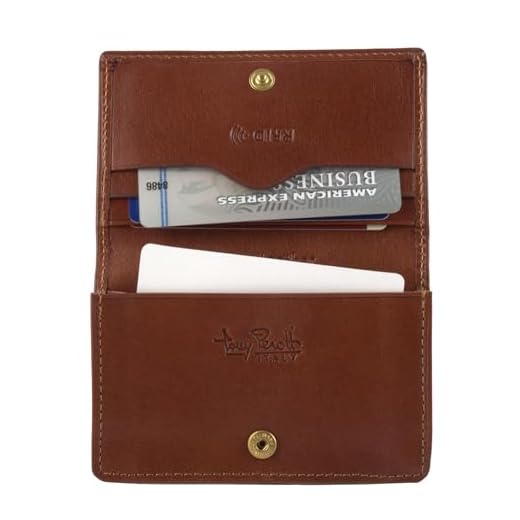 Tony Perotti Italian Leather Business Card Holder for Men and Women - Eco-Friendly Vegetable-Tanned Full Grain Leather Business Card Wallet Made in Italy