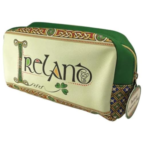 Royal Tara Ireland Cosmetic Bag Shamrock Makeup and Accessories Travel Organizer St Patrick's Day Gift 9.05"", green