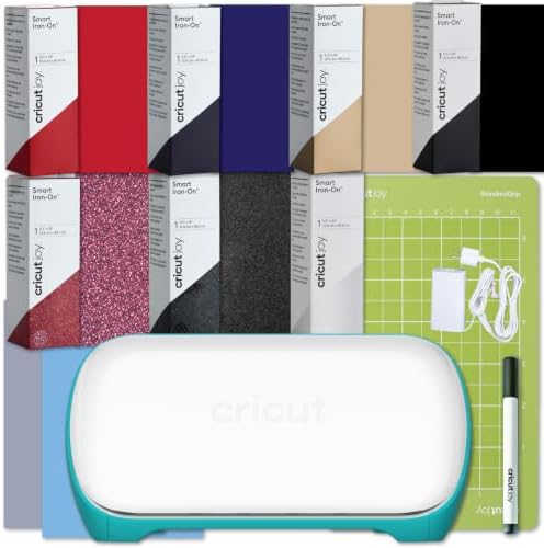 Cricut Joy Machine Bundle with 7 Smart Iron-On Rolls - Compact Cutting Machine for Iron-On Vinyl, T-Shirts, Hats & DIY Crafts