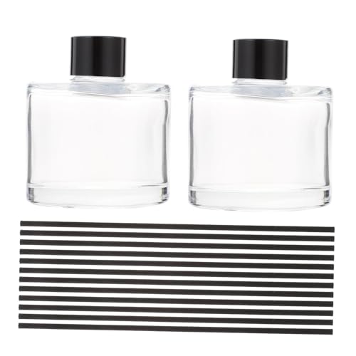 Healifty Set de Difusores de Aceite Esencial de Vidrio 50ml con 10 Varillas Negras miniatura 1