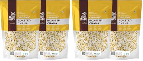 Image of Pure & Sure Organic Roasted Chana Dal 1Kg | 100% Bhuna Chana, Natural & Vegan | Gluten Free | Rich in Protein & Energy Source | No Additives & Pesticides Free| 500gm each (Pack of 4)