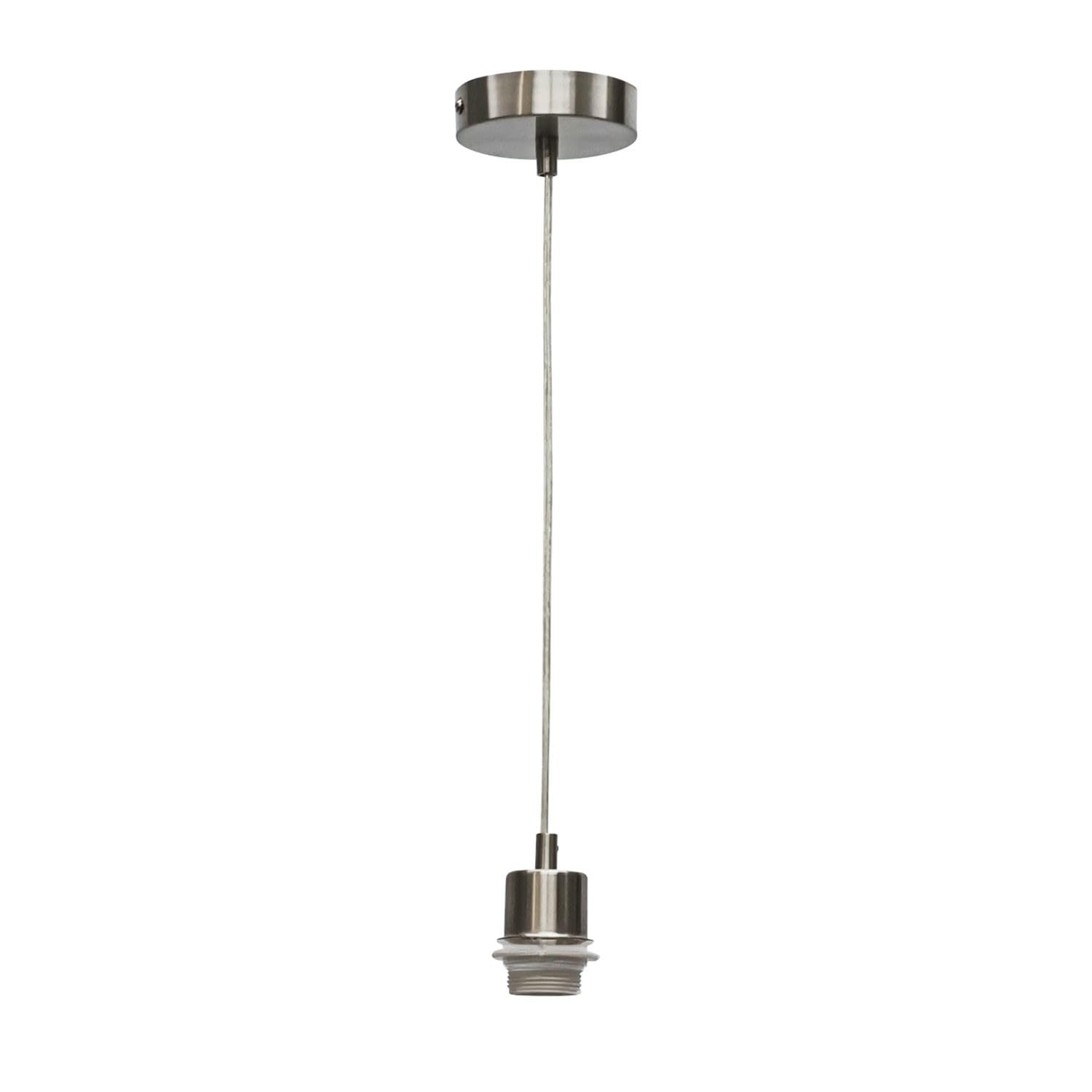 Firstchoicelighting Satin Nickel Ceiling Light Pendant Lampholder Cable Suspension Kit, Led Compatible, Max Length 100Cm