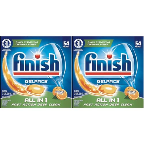 Finish All In 1 Gelpacs Dishwasher Detergent, Orange 54 Ea