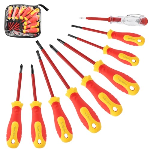 Insulated Screwdriver Set 9pcs with Voltage Tester