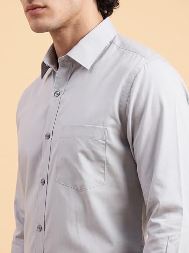 Image of Cozytton Men's Pure Cotton Solid Stylish Casual & Formal Wear Shirt | Stylish Regular Fit Full Sleeve Comfortable Office Party Trendy Shirt - Multi Color