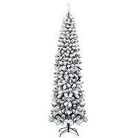 Sapin De Noël Artificiel 220 Cm Recouvert De Neige - Avec 39 Pommes De Pin Et 720 Branches - Support Métal Stable - Pour Maison, Bureau, Magasin