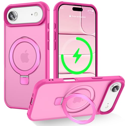 CHAOFEnG Compatible with iPhone Air Case with Stand, Rose Red