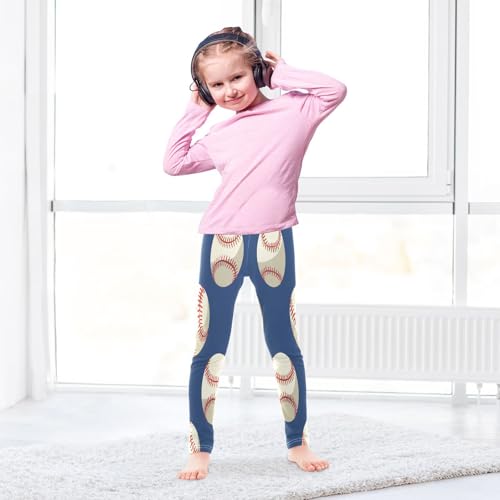 Toddler Girls Leggings Printed Yoga Pants Leggings Blue Background Baseball for Kids4