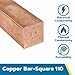110 Copper Square Bar, Unpolished (Mill) Finish, H04 Temper, ASTM B187, 3/4