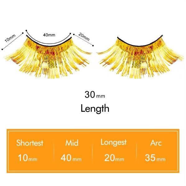 Dorisue Halloween lashes Gold eyelashes glitter eyelashes golden cosplay eyelashes yellow False Eyelashes Extension for Women Girls P14