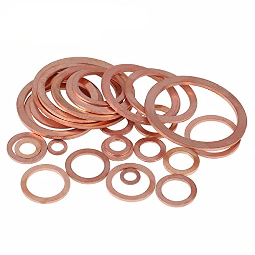 MACHSWON 10 PCS Flat Washers Red Copper Flat Gaskets M10 ID 14mm OD 1mm Thick Round Rings Gasket Sealing Washer Ring Screw Fastener Hardware Accessories - Image 4