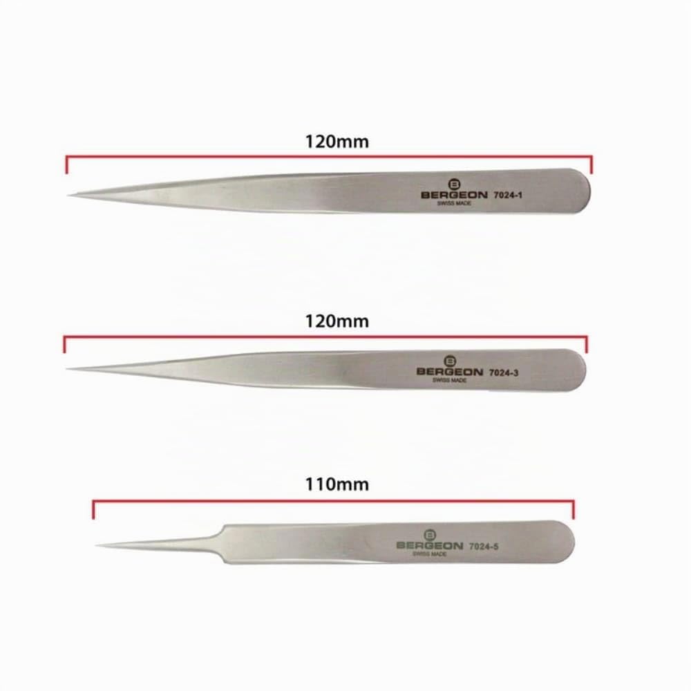 BERGEON Kornzange 7024-3, 110 mm lang, antimagnetisch, für Präzisionsarbeiten