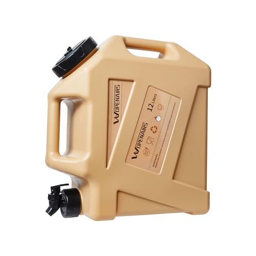 wopenairs Canteens Water Container with Spigot with 3.2 Gallon (12L) Portable No Leakage for Camping,Vehicle, Car, Hiking, Hurricane Supplies