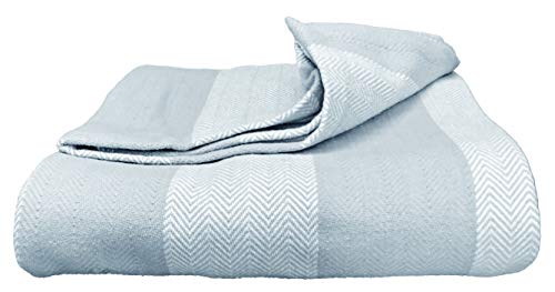 Magnolia Organics Patterned Blanket - Full/Queen, Blue Haze #TOP1