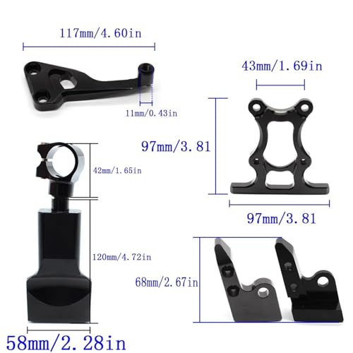 Kit d'amortisseur de direction pour MT-07 FZ07 2014-2020 avec support