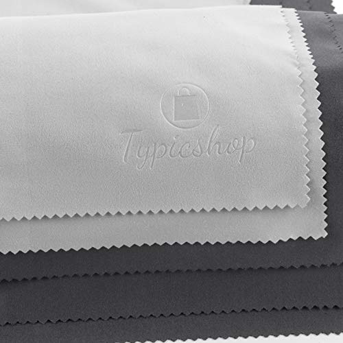 Paños de Microfibra Grandes para Limpieza de Gafas, TV, LCD, Cámaras, iPad, iPhone, Tablets, Smartphones. 30 x 30cm (10, Negro Y Gris) Cover
