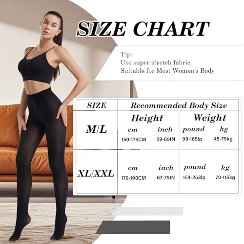 Fiohiros 3 Paires Noir Collant Femmes Opaques Collants 60 Deniers – vue 7