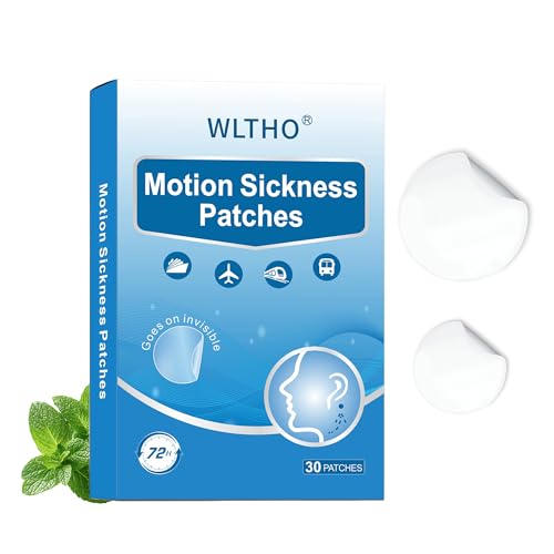 Image of 30ct Clear Motion Sickness Patches Non Drowsy, Sea Sickness Patch for Cruise Travel Essentials, Waterproof Patches Behind Ear, Invisible Clear Color, Long Last 72H