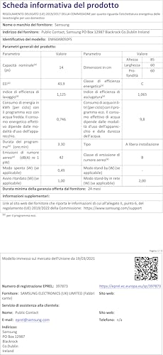 Lavavajillas Samsung 14 Juegos Wi-Fi Inox (DW60A8050FS/EF)