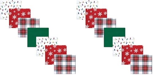 Image of Hudson Baby Unisex Baby Cotton Flannel Receiving Blankets Bundle, White Tartan, One Size (Pack of 2)