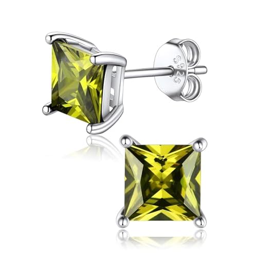 FaithHeart 925 Sterling Silver Birthstone Earrings for Women, Dainty Heart/Princess Cut/Celtic Knot/Cross Birthstone Stud Earrings for Women Pure Silver Birthstone Jewelry Gifts for Mom Daug