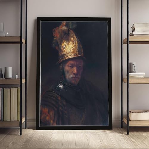 Toile Rembrandt Homme au casque doré cadre décoration murale salon tableau peinture 20x30 - 4